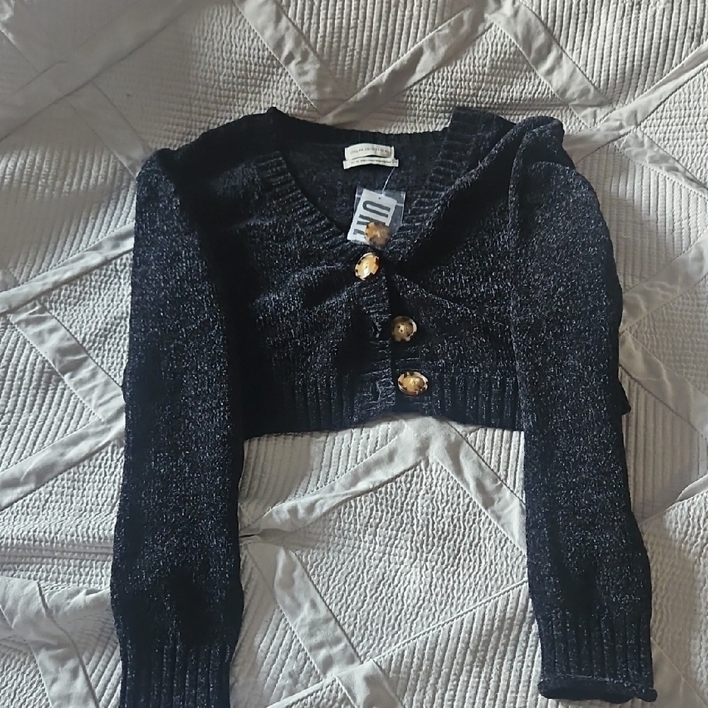 Black Button-Up Women's Sweater